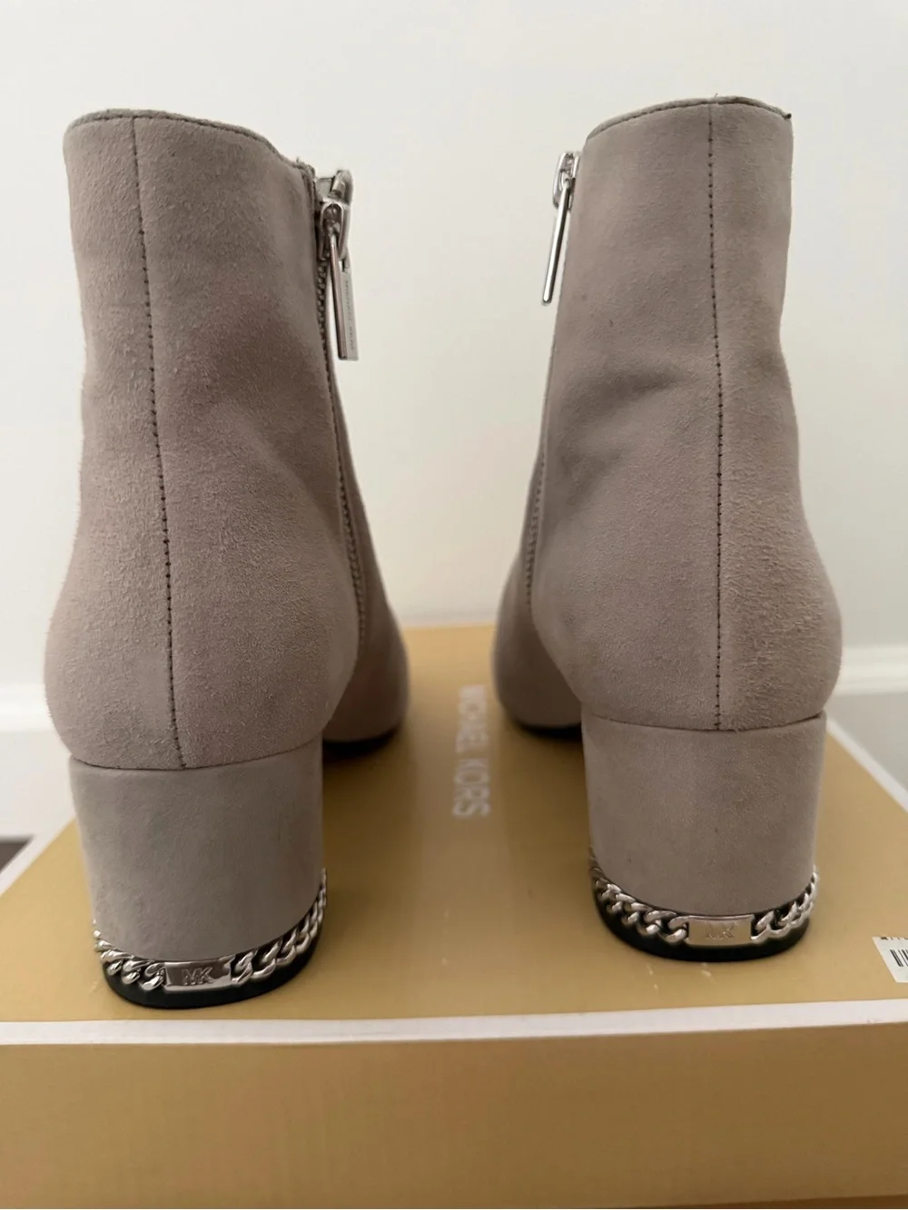 Michael Kors Women's Light Gray Suede Ankle Boots